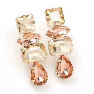 ✨Zara Laurino Crystal Champagne Drop Earrings